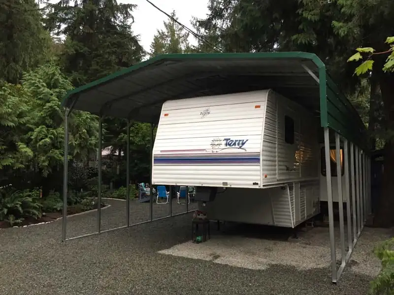Portable RV shelters - JAW Portable Buildings
